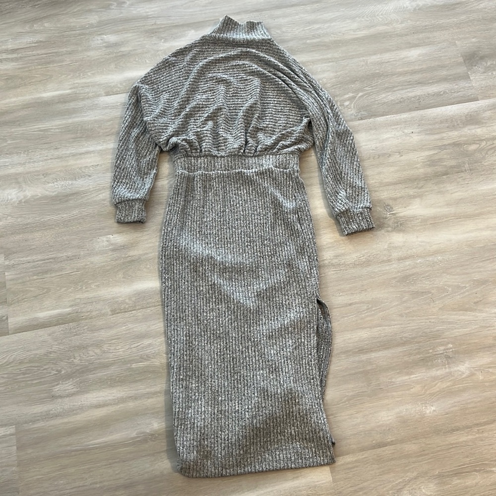 Anthropologie Saturday Sunday Grey Sweater Dress with Slit